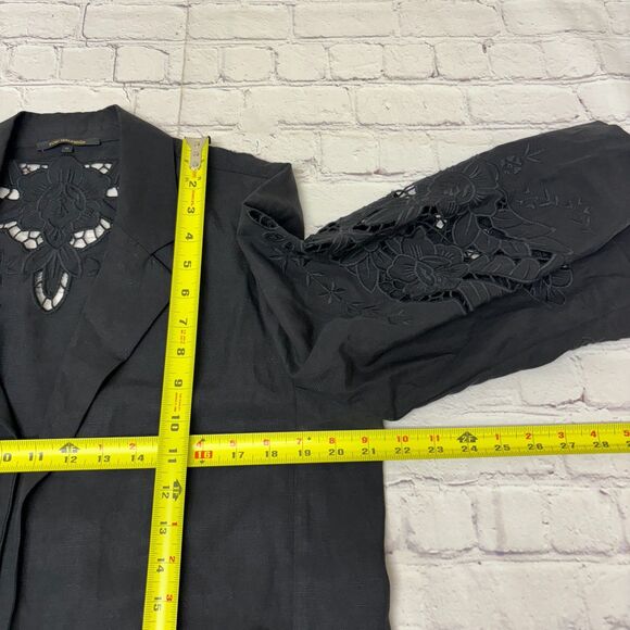 Kobi Halperin Women Open Front Blazer Jacket Size Medium Tencel Linen C024 -6 - Picture 4 of 16